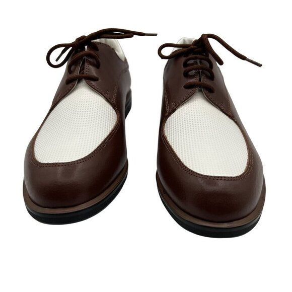 NEW Tehama 9 Brown White Leather Oxford Golf Shoes Italy Made Old Money Preppy main image 11